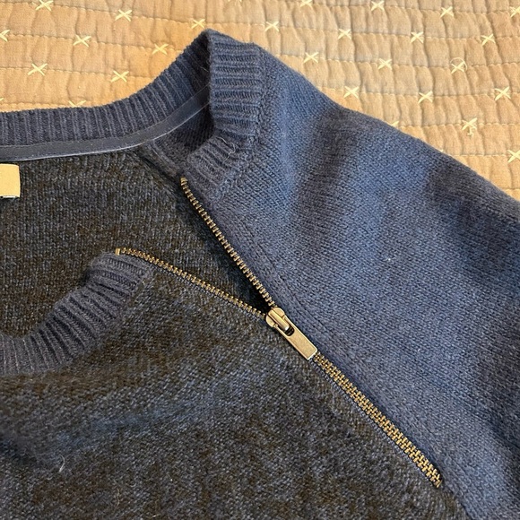 Banana Republic Women’s Merino Wool Blend Sweater w/ Zippers Size M Navy - Picture 5 of 7